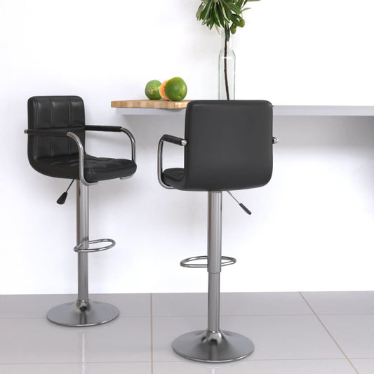 Barstoelen 2 st kunstleer zwart is nu te koop bij PeponiXL, paradijselijk wonen!