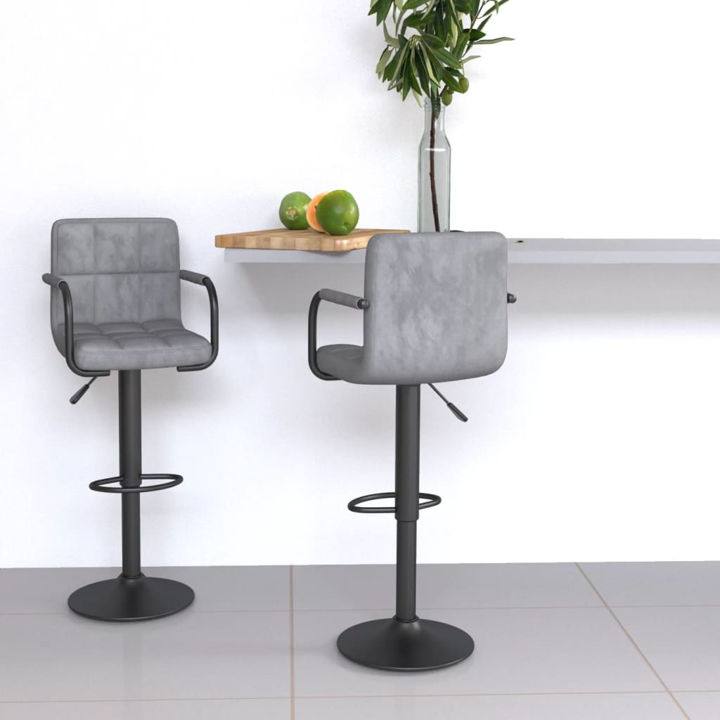 Barkrukken 2 st fluweel lichtgrijs is nu te koop bij PeponiXL, paradijselijk wonen!