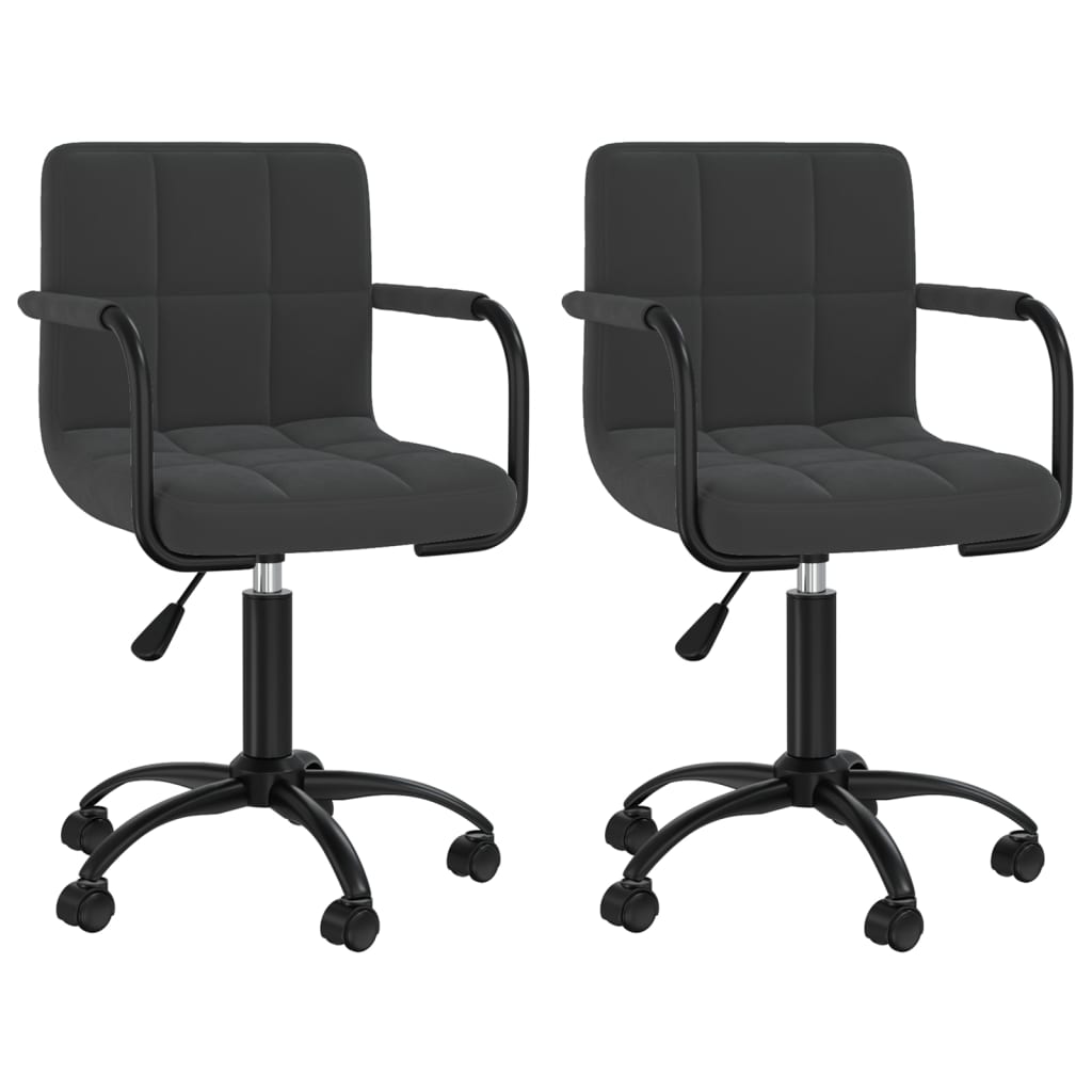 Eetkamerstoelen draaibaar 2 st fluweel zwart is nu te koop bij PeponiXL, paradijselijk wonen!