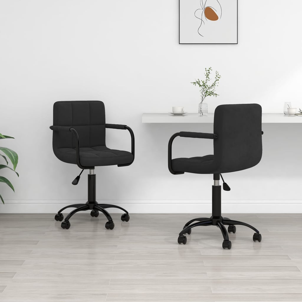 Eetkamerstoelen draaibaar 2 st fluweel zwart is nu te koop bij PeponiXL, paradijselijk wonen!