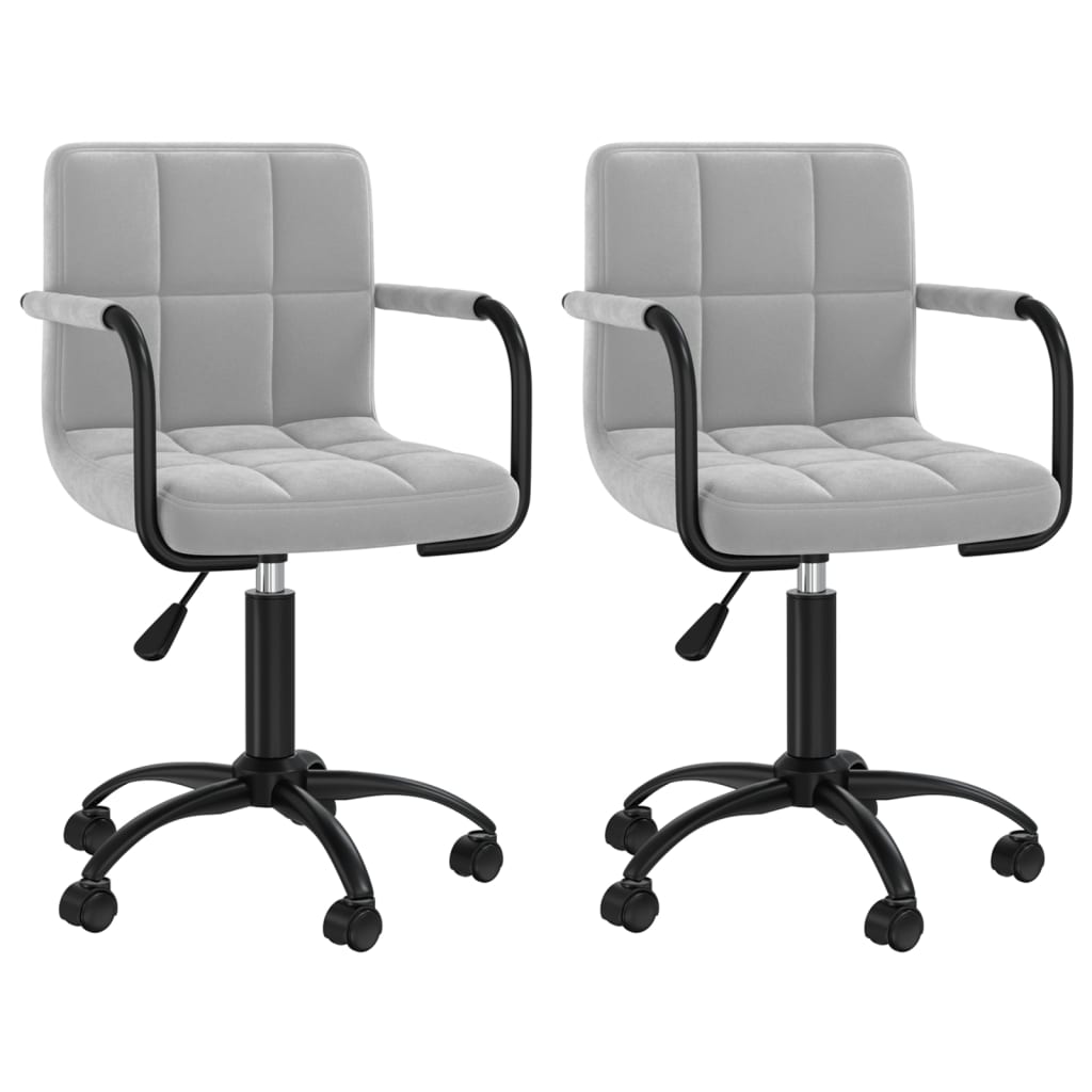 Eetkamerstoelen draaibaar 2 st fluweel lichtgrijs is nu te koop bij PeponiXL, paradijselijk wonen!