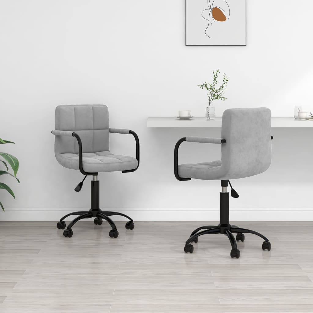 Eetkamerstoelen draaibaar 2 st fluweel lichtgrijs is nu te koop bij PeponiXL, paradijselijk wonen!