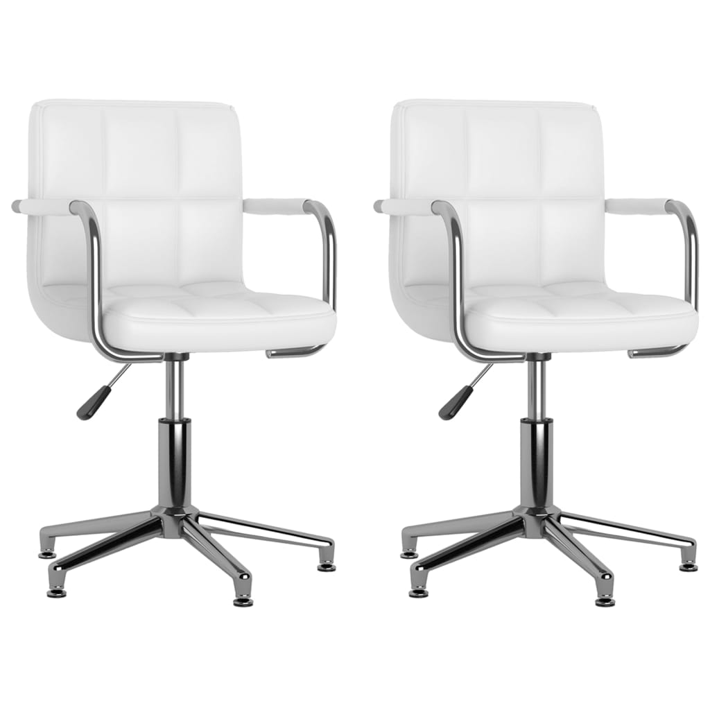 Eetkamerstoelen draaibaar 2 st kunstleer wit is nu te koop bij PeponiXL, paradijselijk wonen!