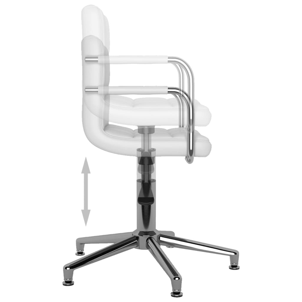 Eetkamerstoelen draaibaar 2 st kunstleer wit is nu te koop bij PeponiXL, paradijselijk wonen!