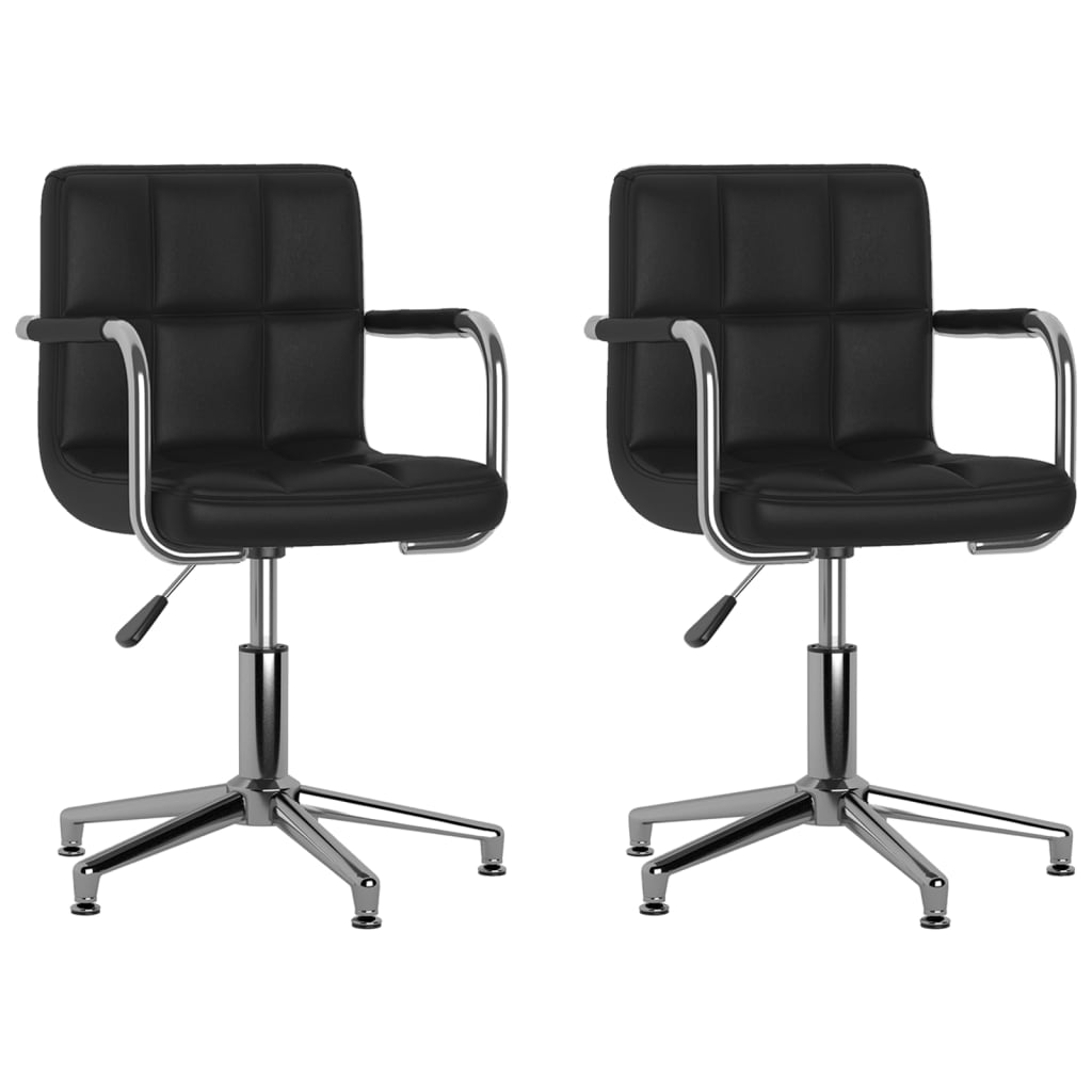 Eetkamerstoelen draaibaar 2 st kunstleer zwart is nu te koop bij PeponiXL, paradijselijk wonen!