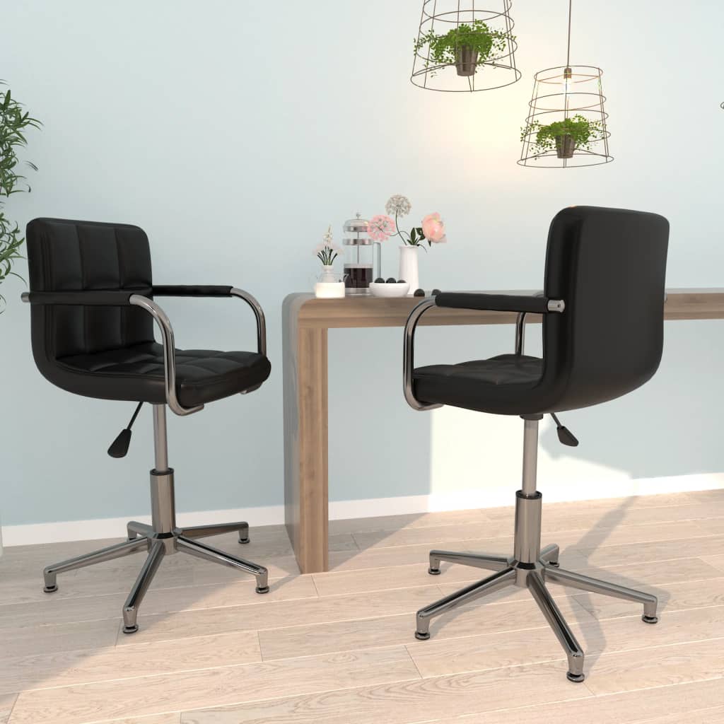 Eetkamerstoelen draaibaar 2 st kunstleer zwart is nu te koop bij PeponiXL, paradijselijk wonen!