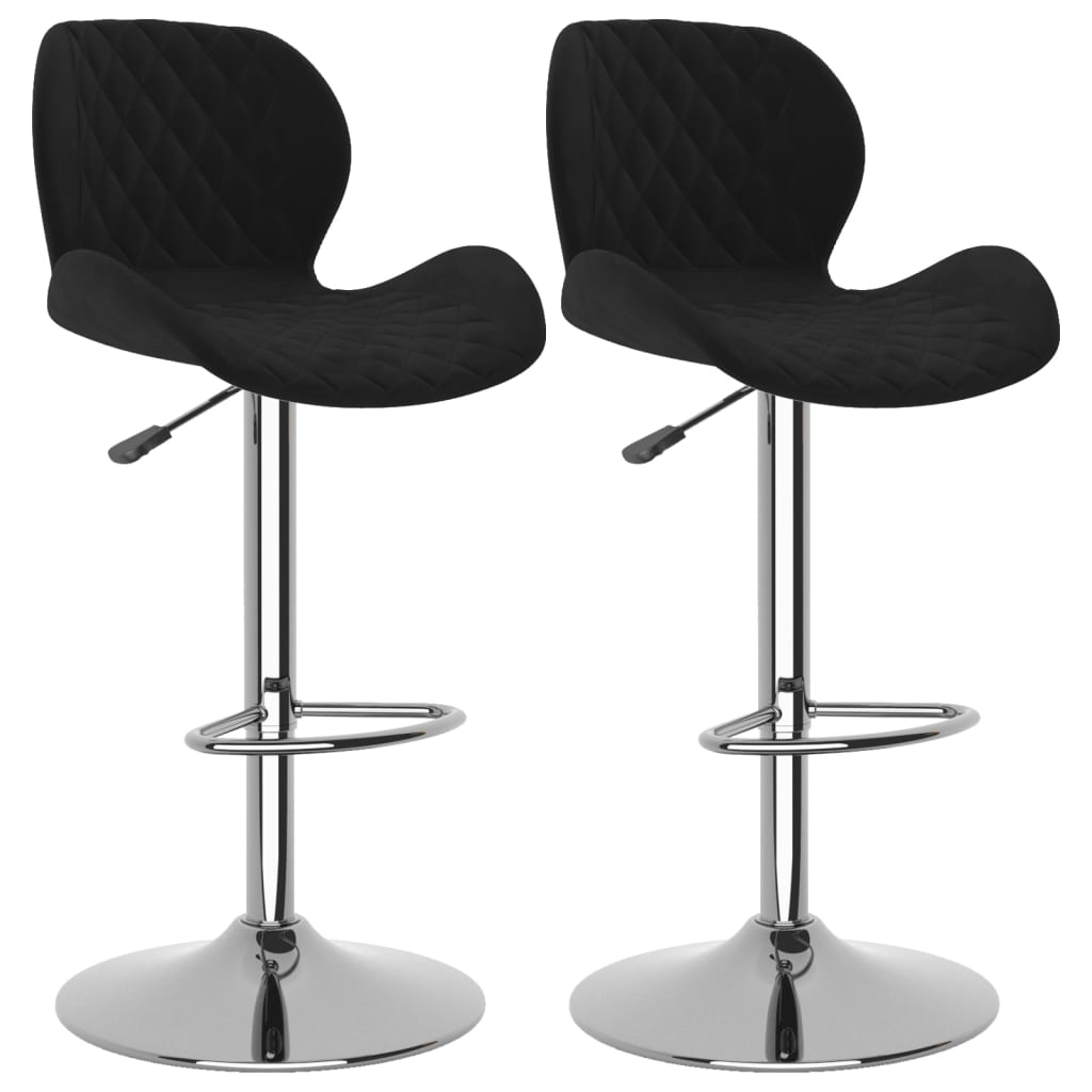 Barkrukken 2 st fluweel zwart is nu te koop bij PeponiXL, paradijselijk wonen!