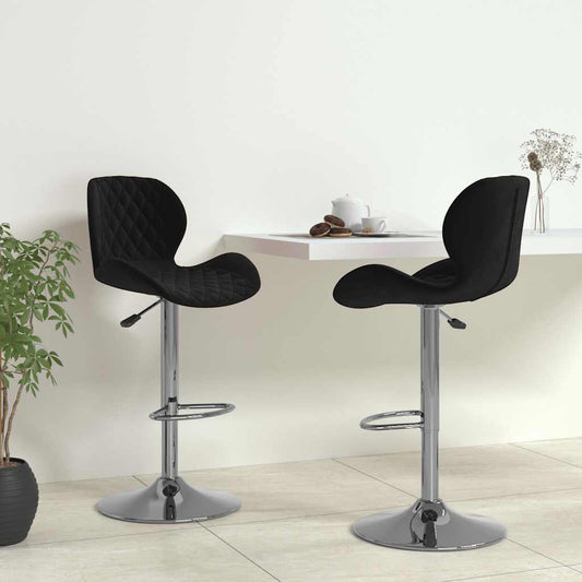 Barkrukken 2 st fluweel zwart is nu te koop bij PeponiXL, paradijselijk wonen!