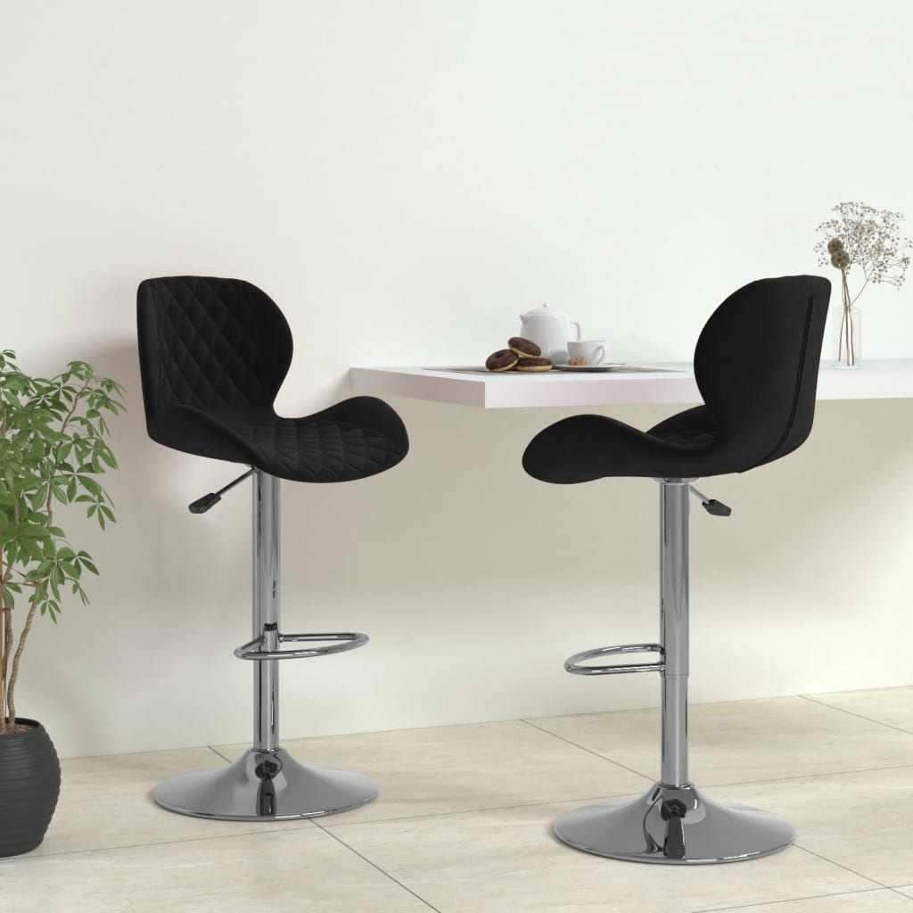 Barkrukken 2 st fluweel zwart is nu te koop bij PeponiXL, paradijselijk wonen!