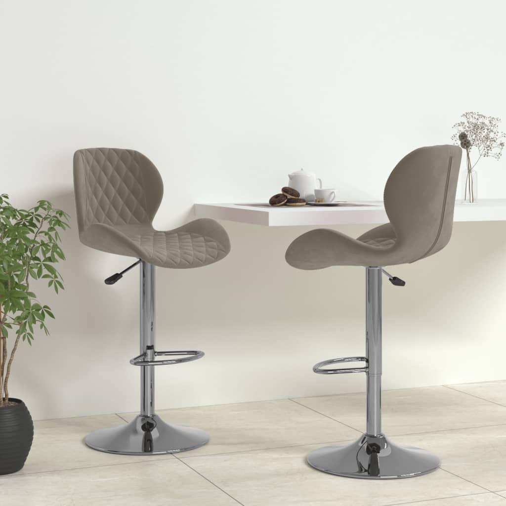 Barkrukken 2 st fluweel lichtgrijs is nu te koop bij PeponiXL, paradijselijk wonen!