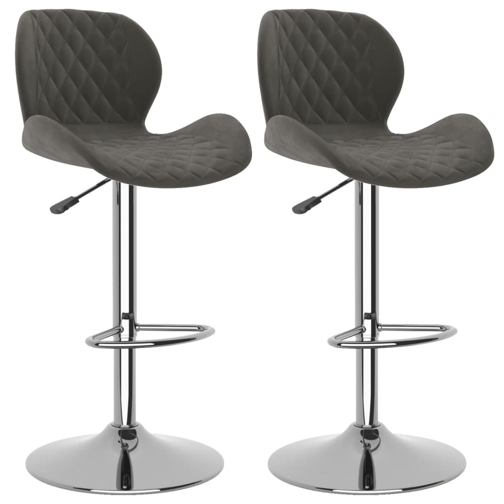 Barkrukken 2 st fluweel donkergrijs is nu te koop bij PeponiXL, paradijselijk wonen!