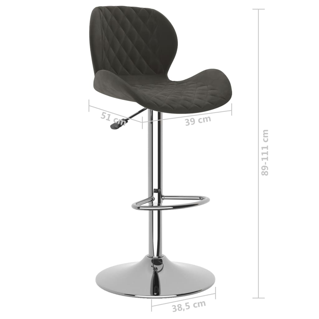 Barkrukken 2 st fluweel donkergrijs is nu te koop bij PeponiXL, paradijselijk wonen!