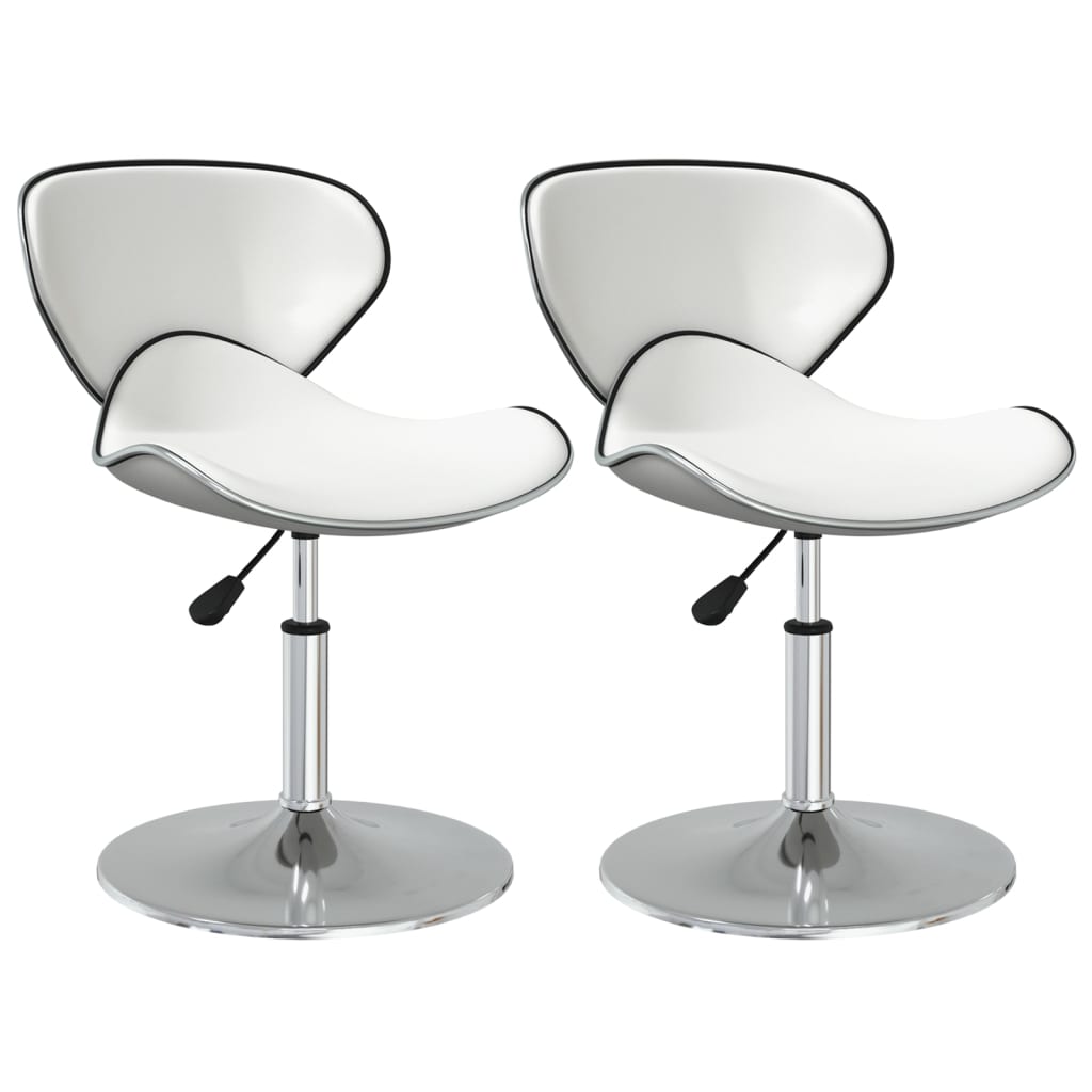 Eetkamerstoelen 2 st kunstleer wit is nu te koop bij PeponiXL, paradijselijk wonen!