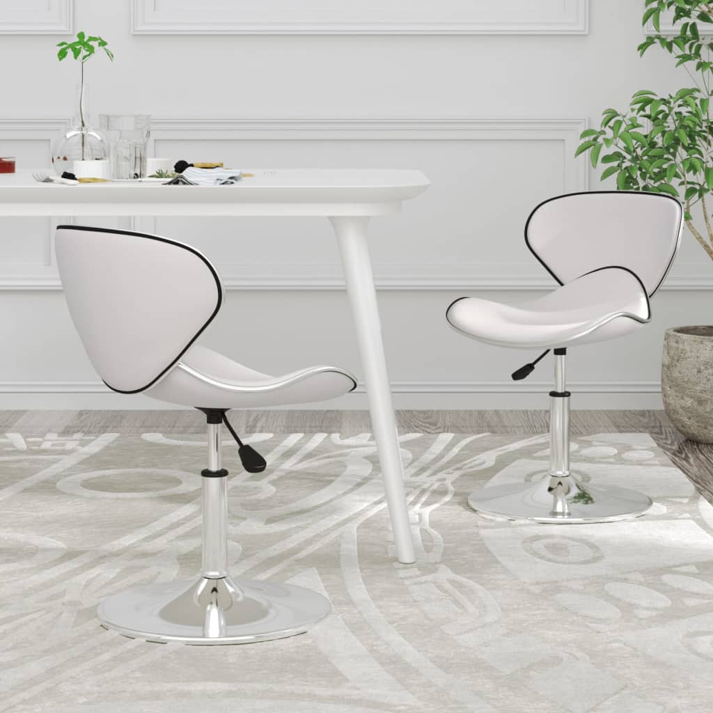 Eetkamerstoelen 2 st kunstleer wit is nu te koop bij PeponiXL, paradijselijk wonen!