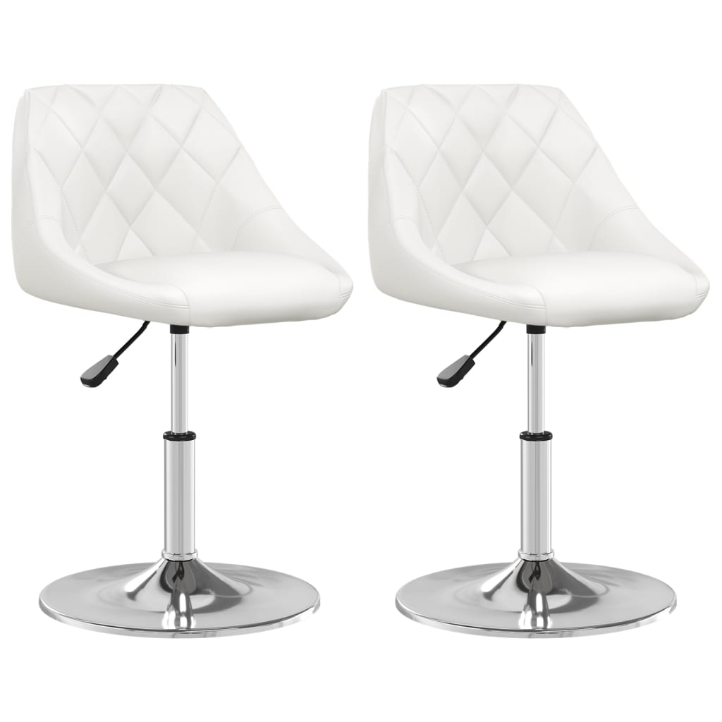 Eetkamerstoelen 2 st kunstleer wit is nu te koop bij PeponiXL, paradijselijk wonen!