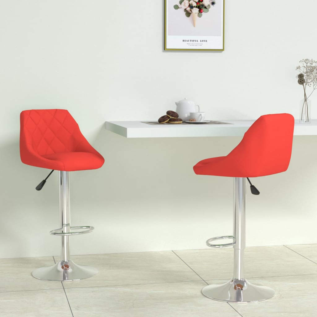 Barstoelen 2 st kunstleer rood is nu te koop bij PeponiXL, paradijselijk wonen!