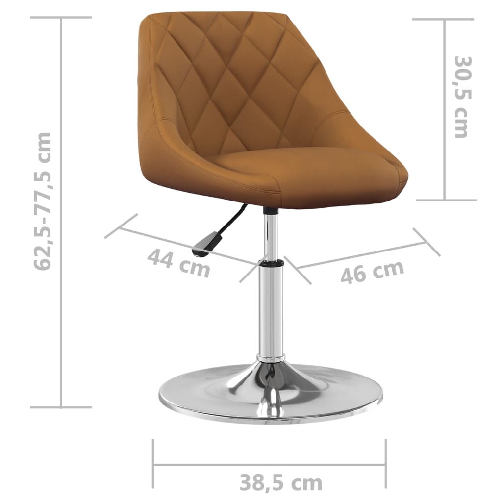Eetkamerstoelen draaibaar 2 st fluweel bruin is nu te koop bij PeponiXL, paradijselijk wonen!