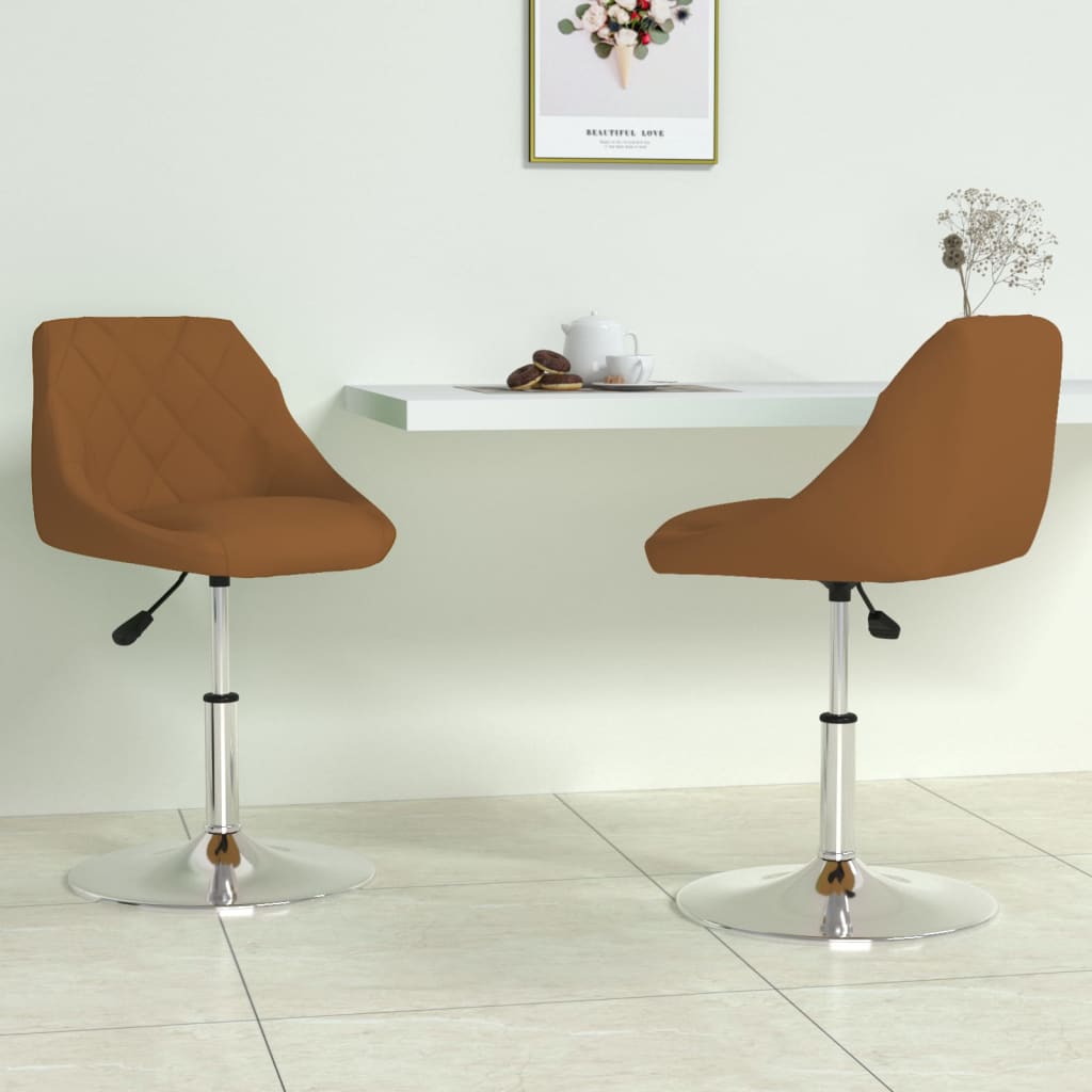 Eetkamerstoelen draaibaar 2 st fluweel bruin is nu te koop bij PeponiXL, paradijselijk wonen!