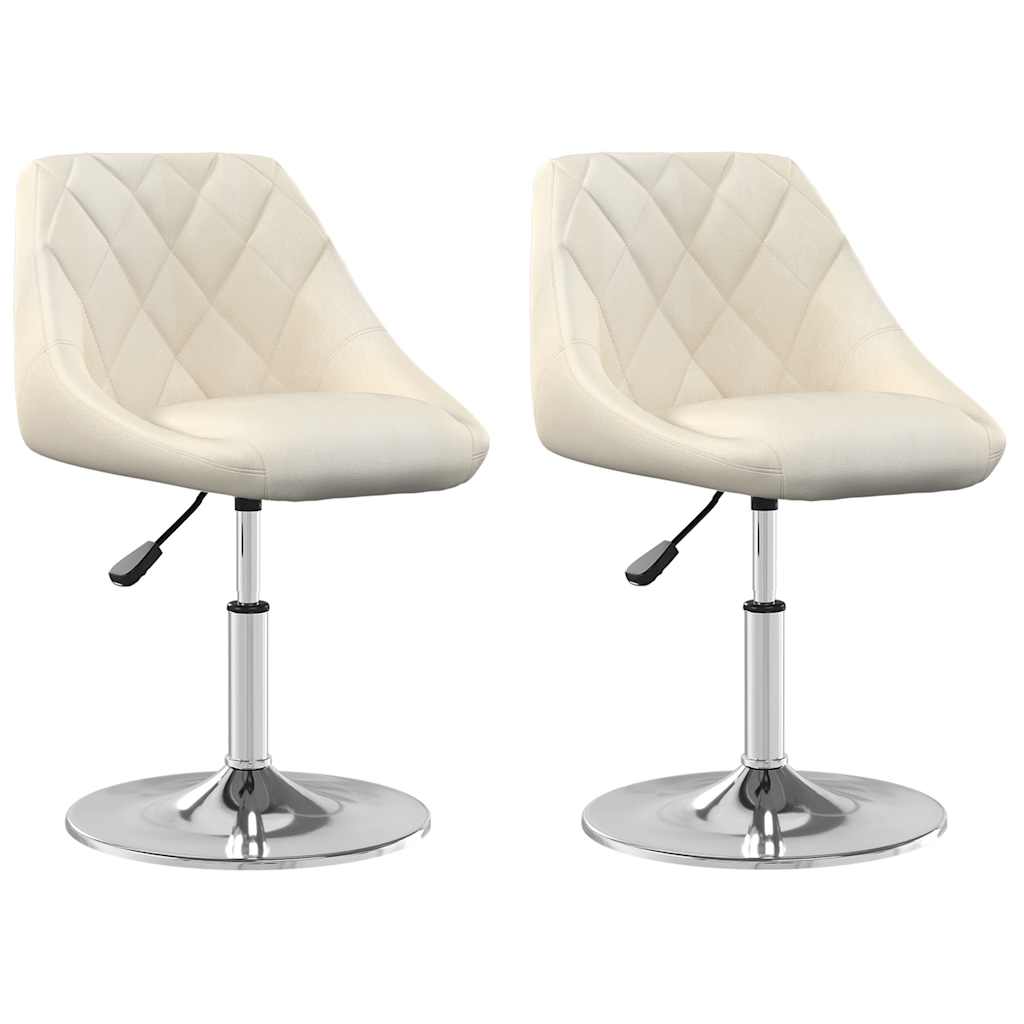 Eetkamerstoelen draaibaar 2 st fluweel crèmekleurig is nu te koop bij PeponiXL, paradijselijk wonen!