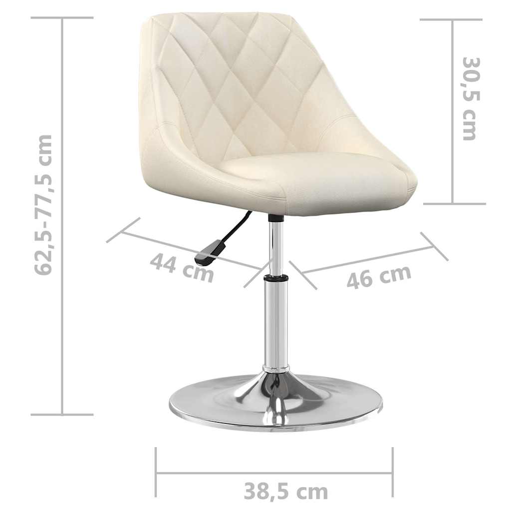 Eetkamerstoelen draaibaar 2 st fluweel crèmekleurig is nu te koop bij PeponiXL, paradijselijk wonen!