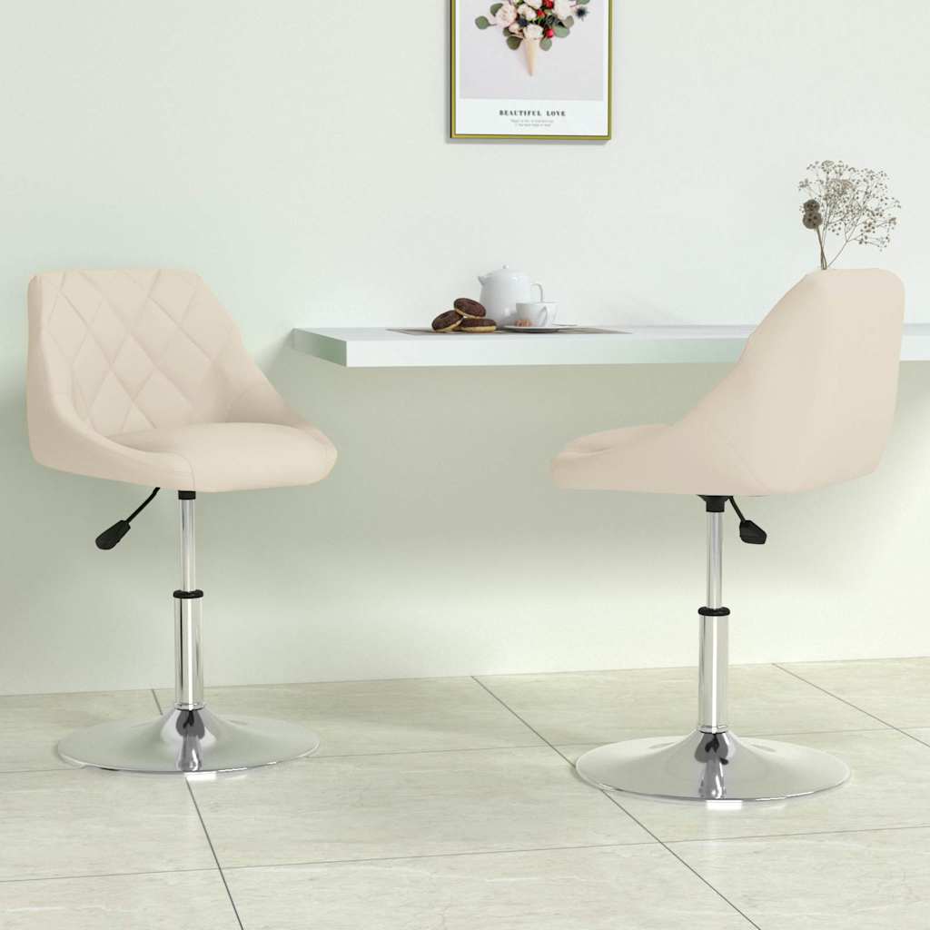 Eetkamerstoelen draaibaar 2 st fluweel crèmekleurig is nu te koop bij PeponiXL, paradijselijk wonen!