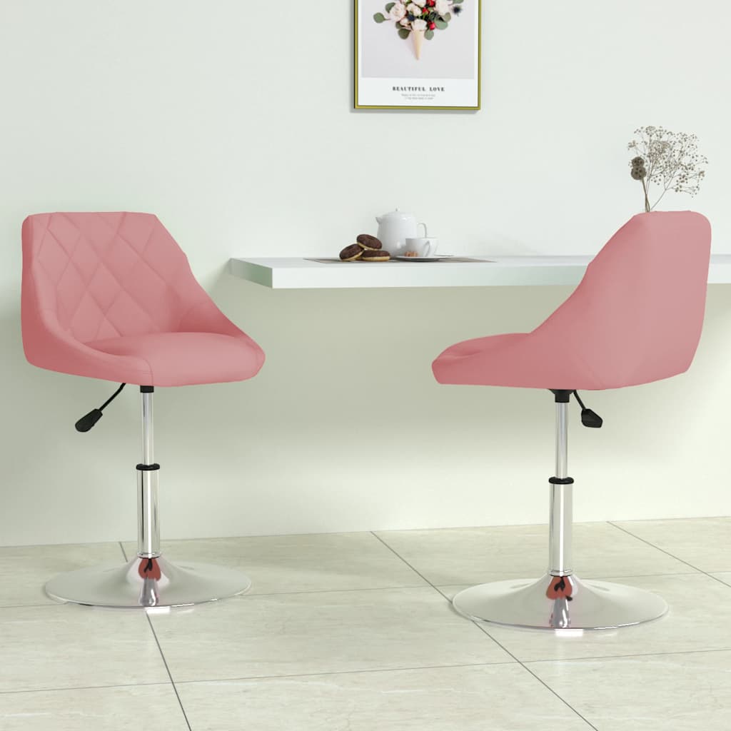 Eetkamerstoelen draaibaar 2 st fluweel roze is nu te koop bij PeponiXL, paradijselijk wonen!