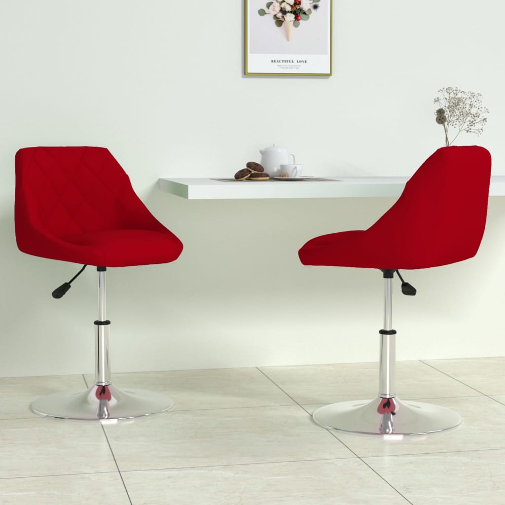 Eetkamerstoelen draaibaar 2 st fluweel wijnrood is nu te koop bij PeponiXL, paradijselijk wonen!