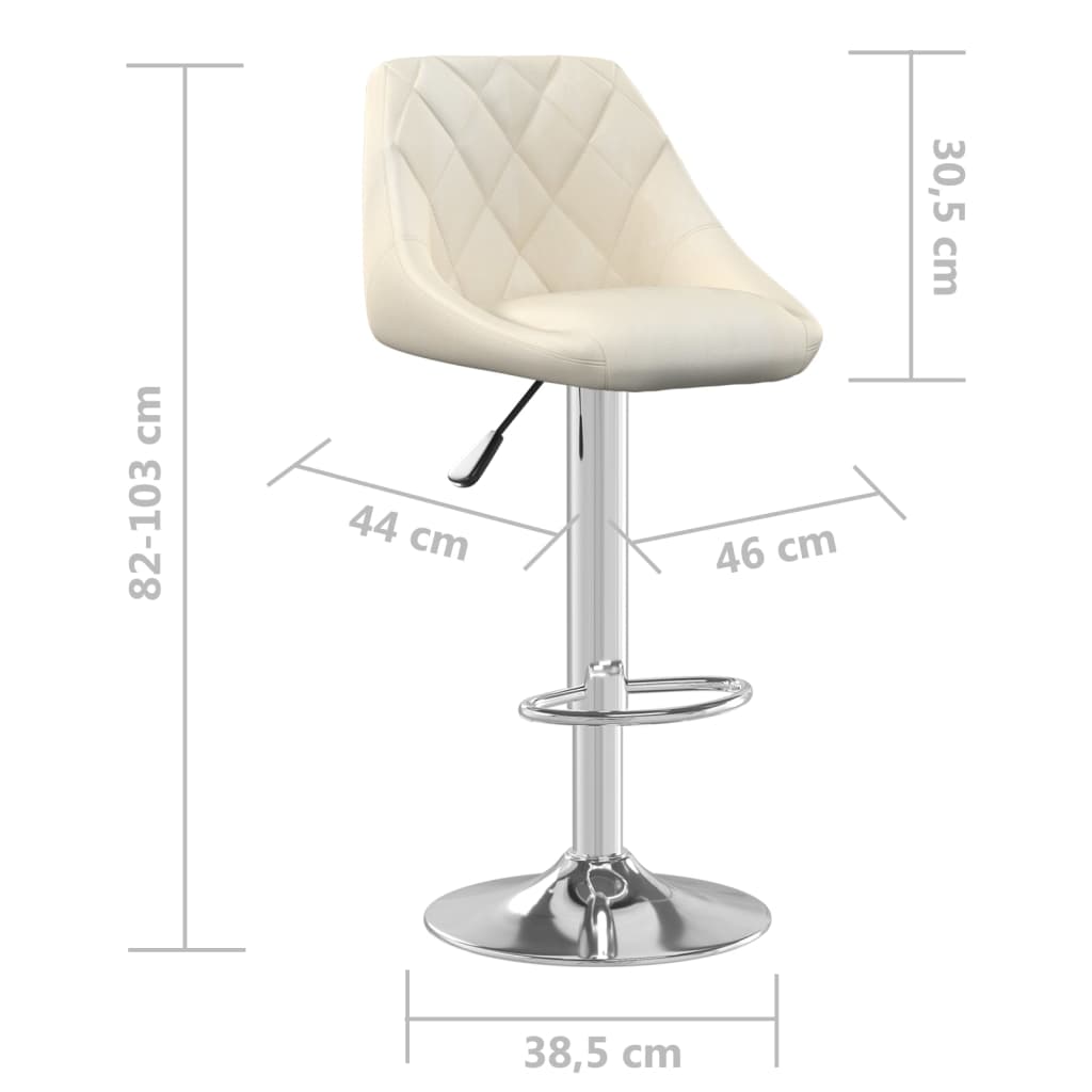 Barkrukken 2 st fluweel crèmekleurig is nu te koop bij PeponiXL, paradijselijk wonen!