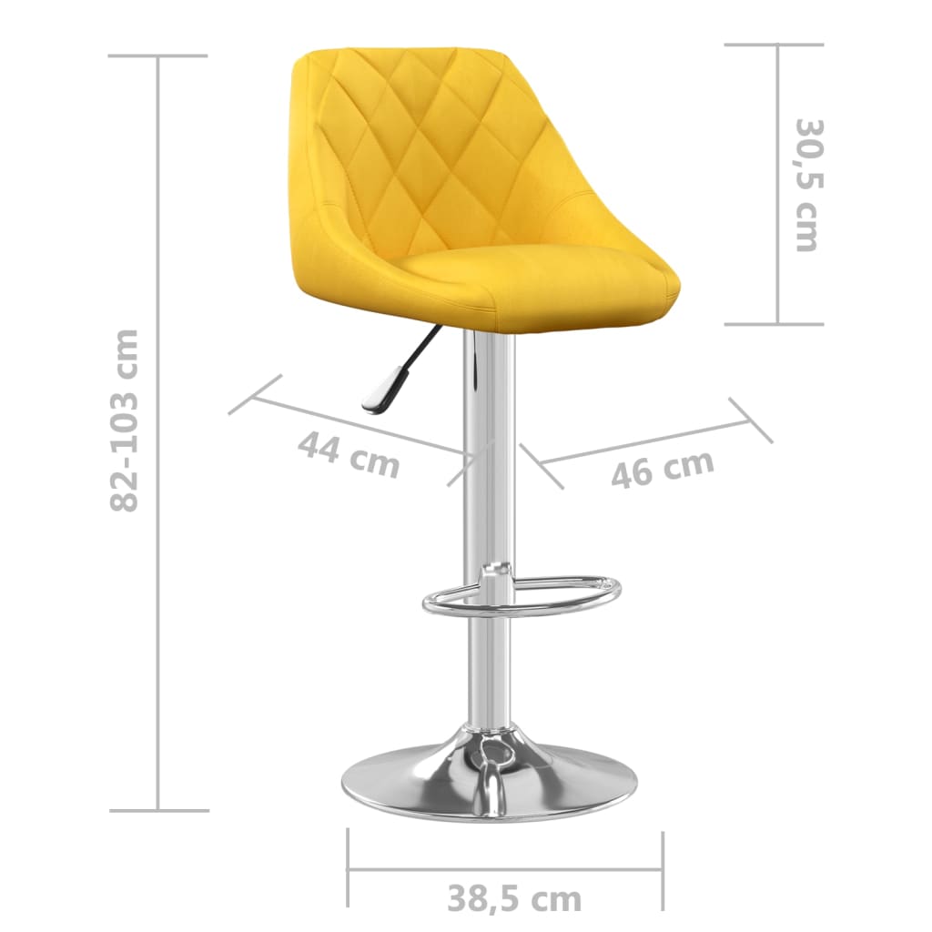 Barkrukken 2 st fluweel mosterdgeel is nu te koop bij PeponiXL, paradijselijk wonen!