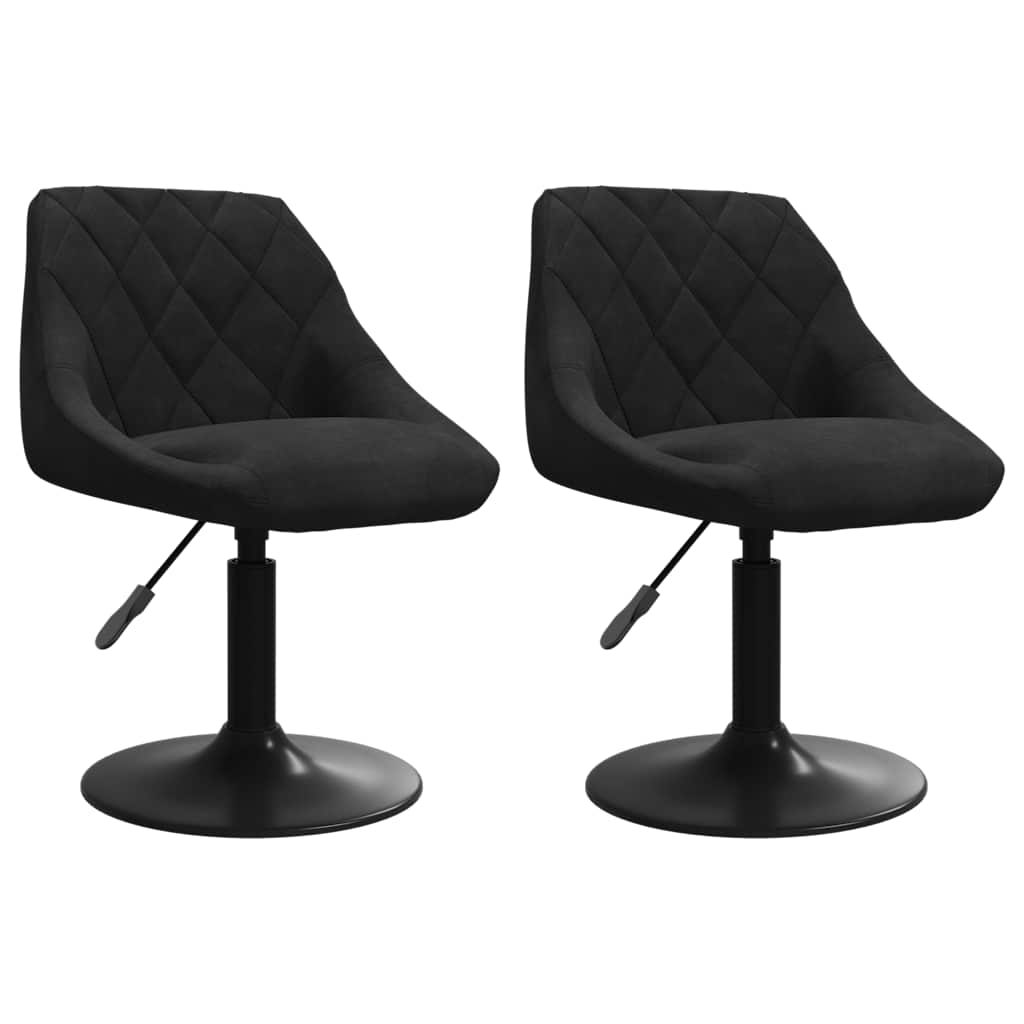 Eetkamerstoelen draaibaar 2 st fluweel zwart is nu te koop bij PeponiXL, paradijselijk wonen!