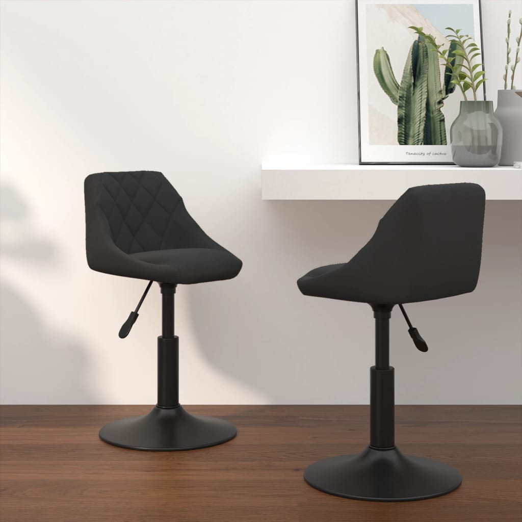 Eetkamerstoelen draaibaar 2 st fluweel zwart is nu te koop bij PeponiXL, paradijselijk wonen!