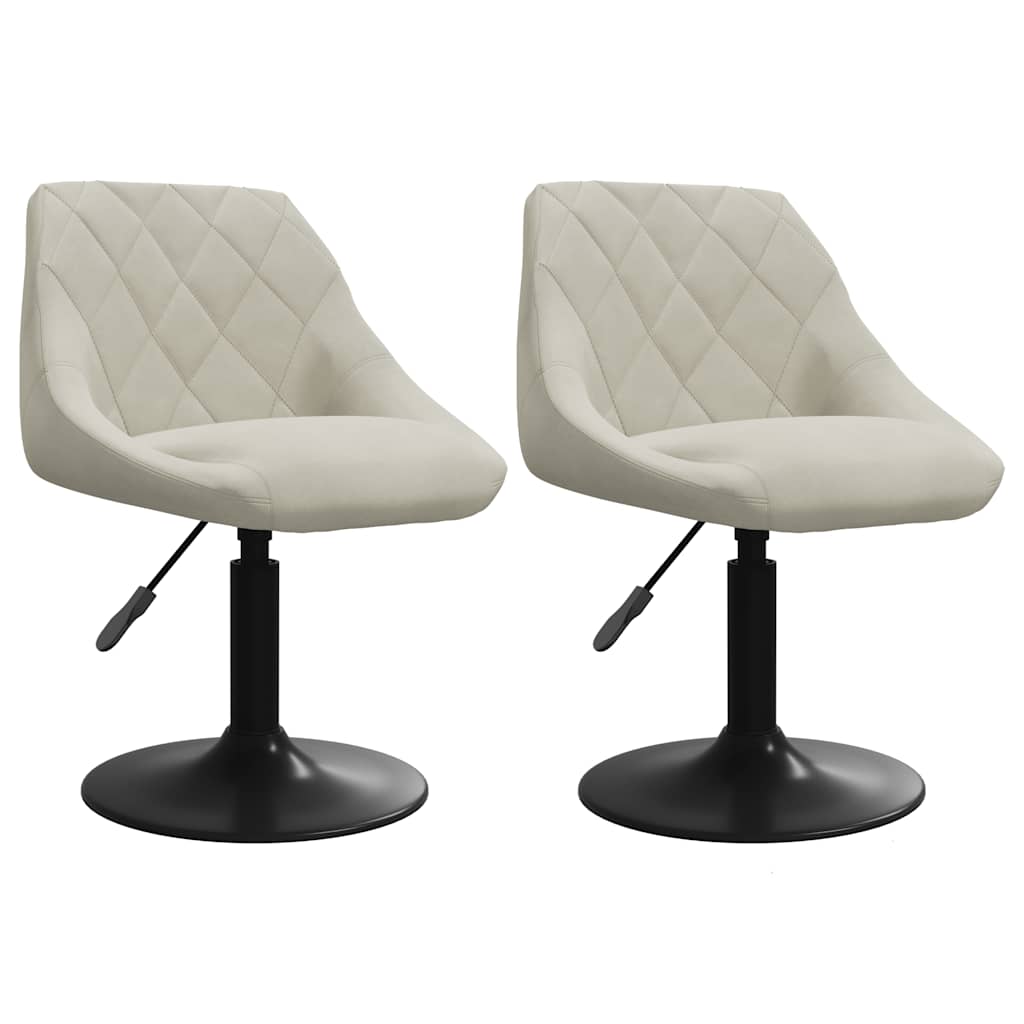 Eetkamerstoelen draaibaar 2 st fluweel crèmekleurig is nu te koop bij PeponiXL, paradijselijk wonen!
