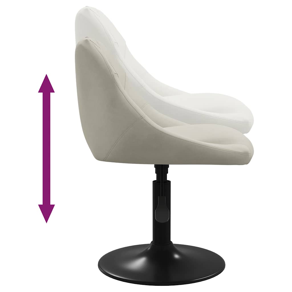 Eetkamerstoelen draaibaar 2 st fluweel crèmekleurig is nu te koop bij PeponiXL, paradijselijk wonen!