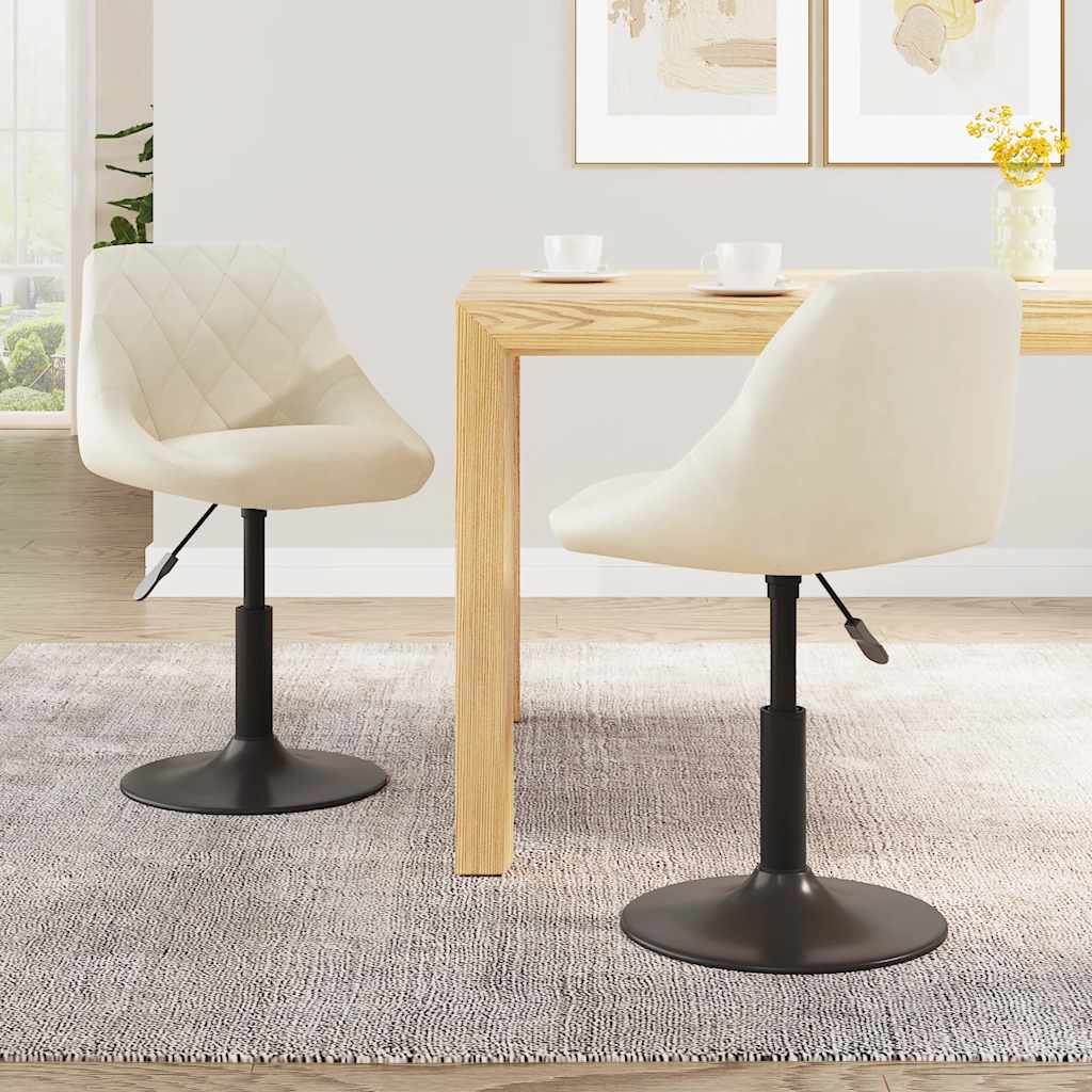Eetkamerstoelen draaibaar 2 st fluweel crèmekleurig is nu te koop bij PeponiXL, paradijselijk wonen!