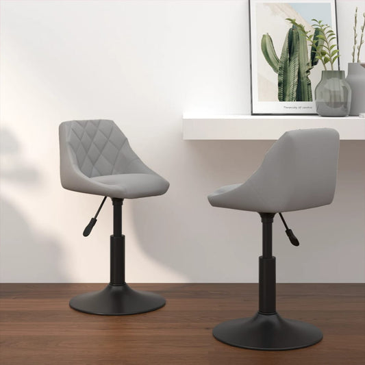 Eetkamerstoelen draaibaar 2 st fluweel lichtgrijs is nu te koop bij PeponiXL, paradijselijk wonen!
