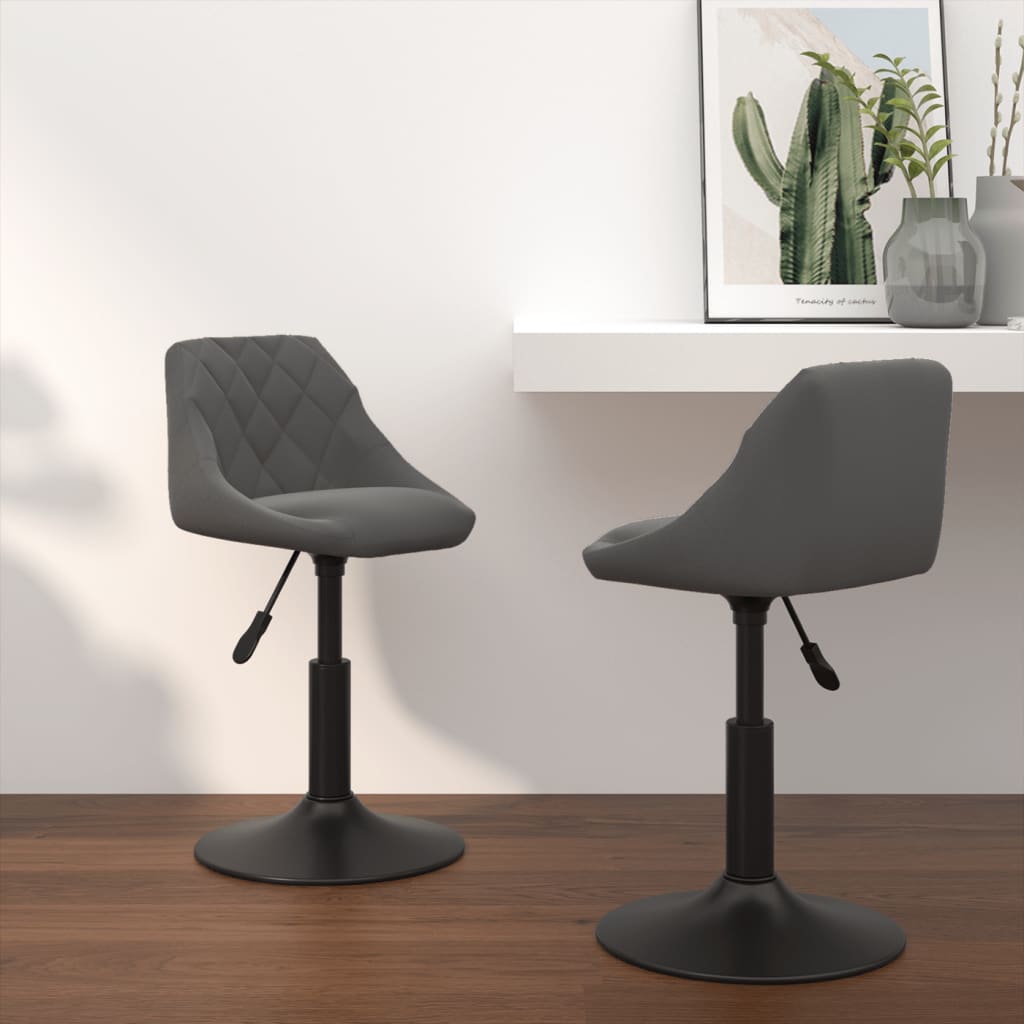 Eetkamerstoelen draaibaar 2 st fluweel donkergrijs is nu te koop bij PeponiXL, paradijselijk wonen!