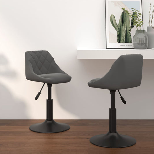Eetkamerstoelen draaibaar 2 st fluweel donkergrijs is nu te koop bij PeponiXL, paradijselijk wonen!