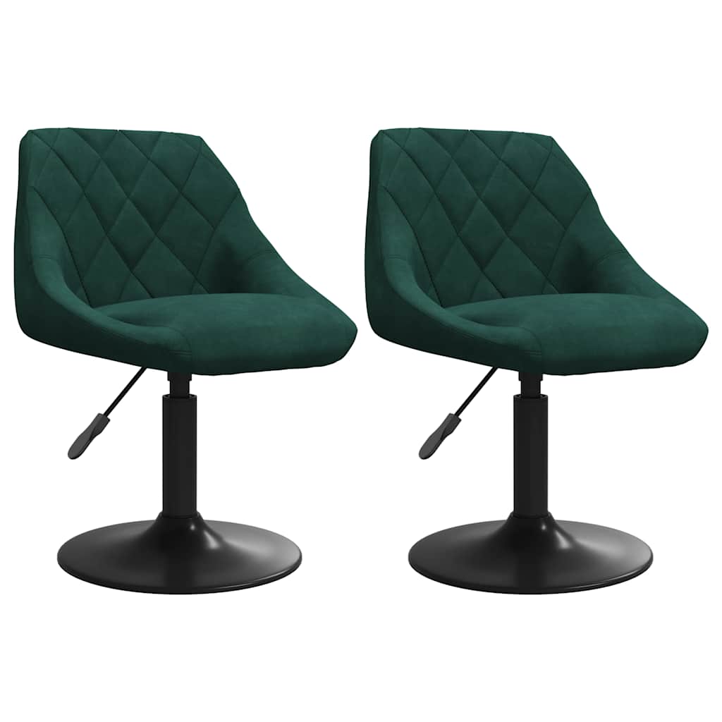 Eetkamerstoelen draaibaar 2 st fluweel donkergroen is nu te koop bij PeponiXL, paradijselijk wonen!