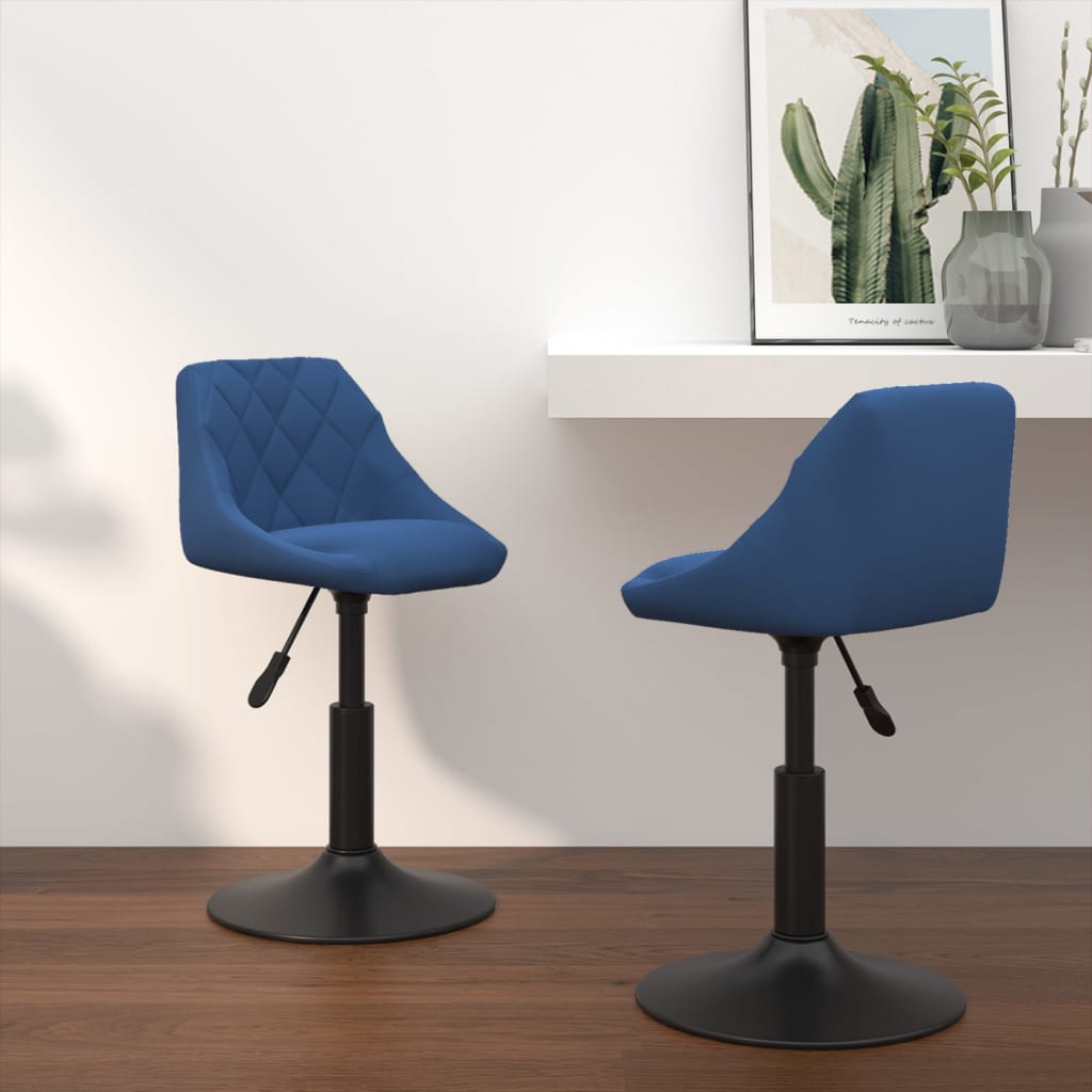 Eetkamerstoelen draaibaar 2 st fluweel blauw is nu te koop bij PeponiXL, paradijselijk wonen!