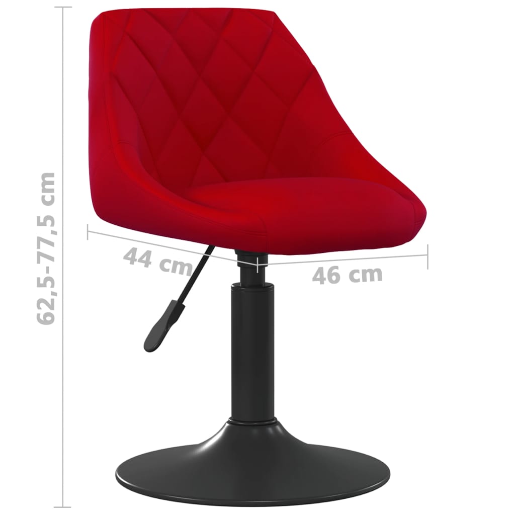 Eetkamerstoelen draaibaar 2 st fluweel wijnrood is nu te koop bij PeponiXL, paradijselijk wonen!