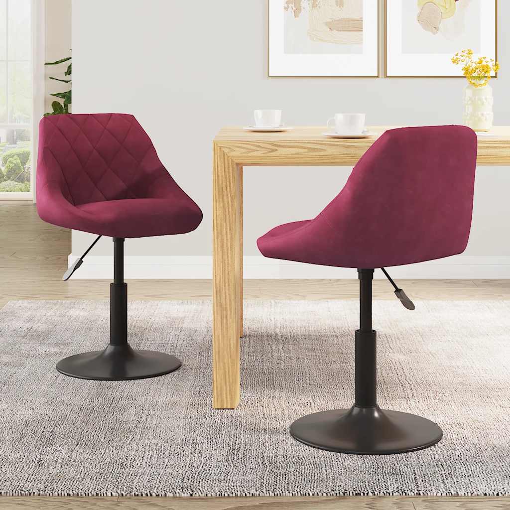 Eetkamerstoelen draaibaar 2 st fluweel wijnrood is nu te koop bij PeponiXL, paradijselijk wonen!