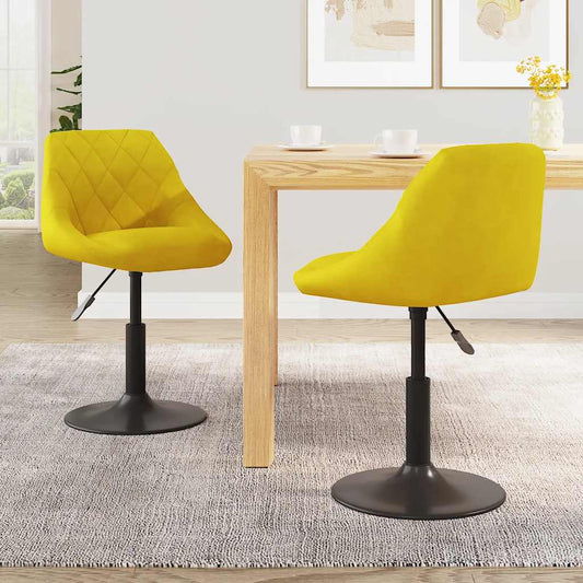 Eetkamerstoelen draaibaar 2 st fluweel mosterdgeel is nu te koop bij PeponiXL, paradijselijk wonen!
