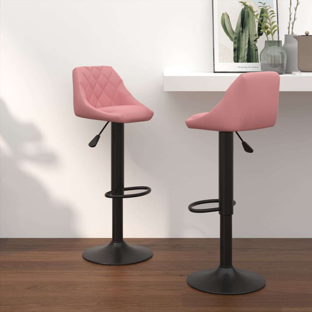 Barkrukken 2 st fluweel roze is nu te koop bij PeponiXL, paradijselijk wonen!