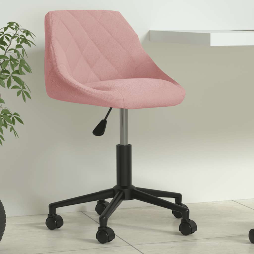 Kantoorstoel draaibaar fluweel roze is nu te koop bij PeponiXL, paradijselijk wonen!