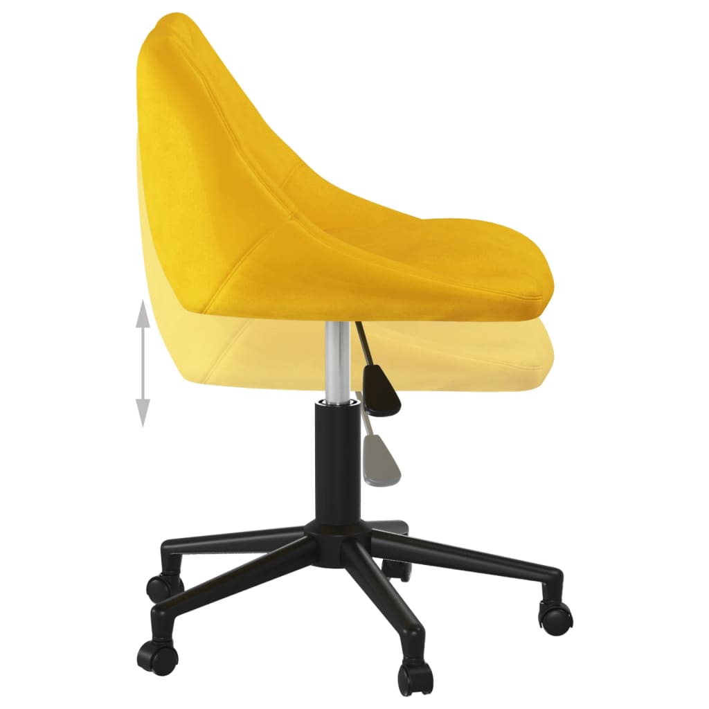 Kantoorstoel draaibaar fluweel mosterdgeel is nu te koop bij PeponiXL, paradijselijk wonen!