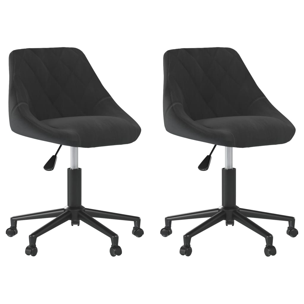 Eetkamerstoelen draaibaar 2 st fluweel zwart is nu te koop bij PeponiXL, paradijselijk wonen!