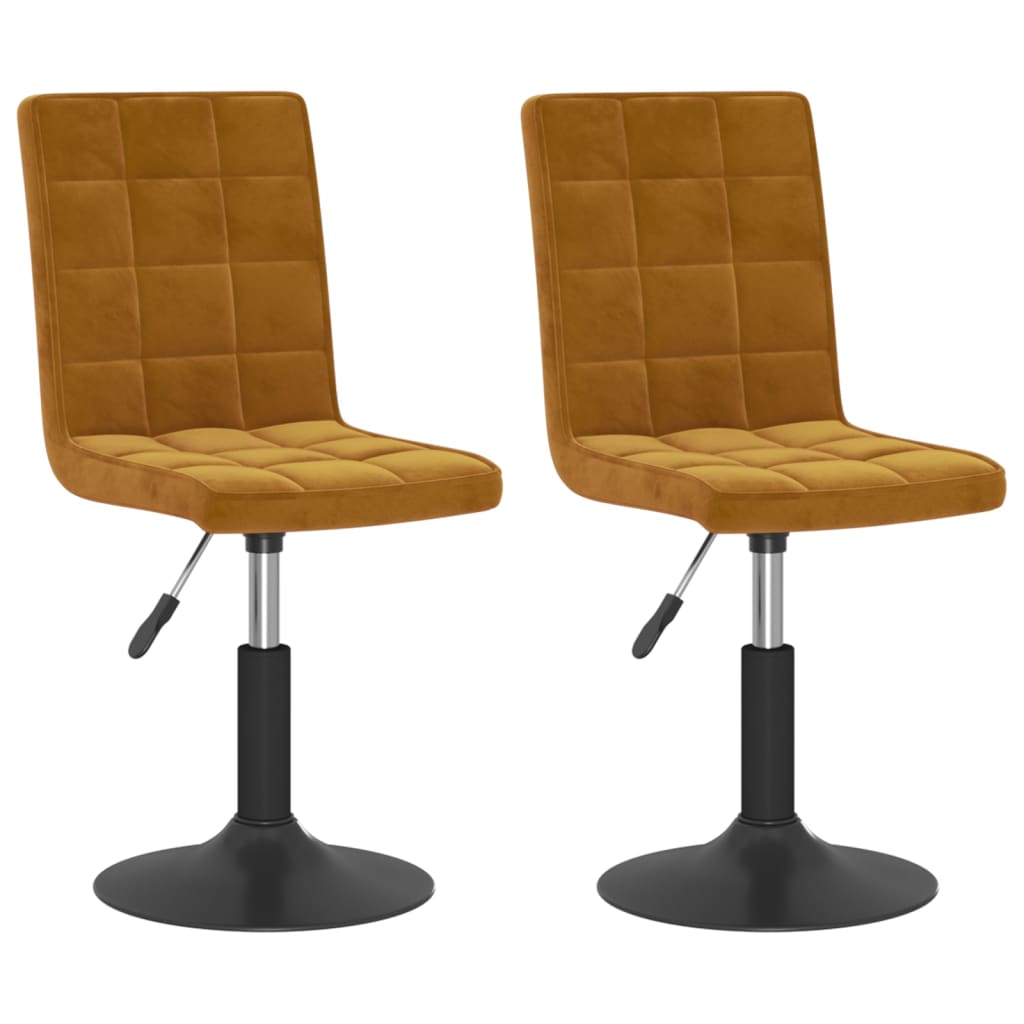 Eetkamerstoelen draaibaar 2 st fluweel bruin is nu te koop bij PeponiXL, paradijselijk wonen!