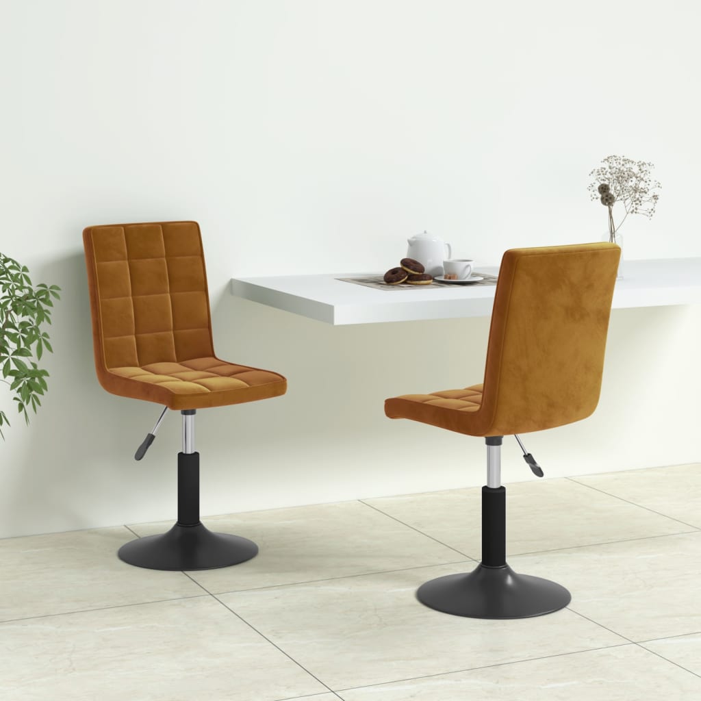 Eetkamerstoelen draaibaar 2 st fluweel bruin is nu te koop bij PeponiXL, paradijselijk wonen!