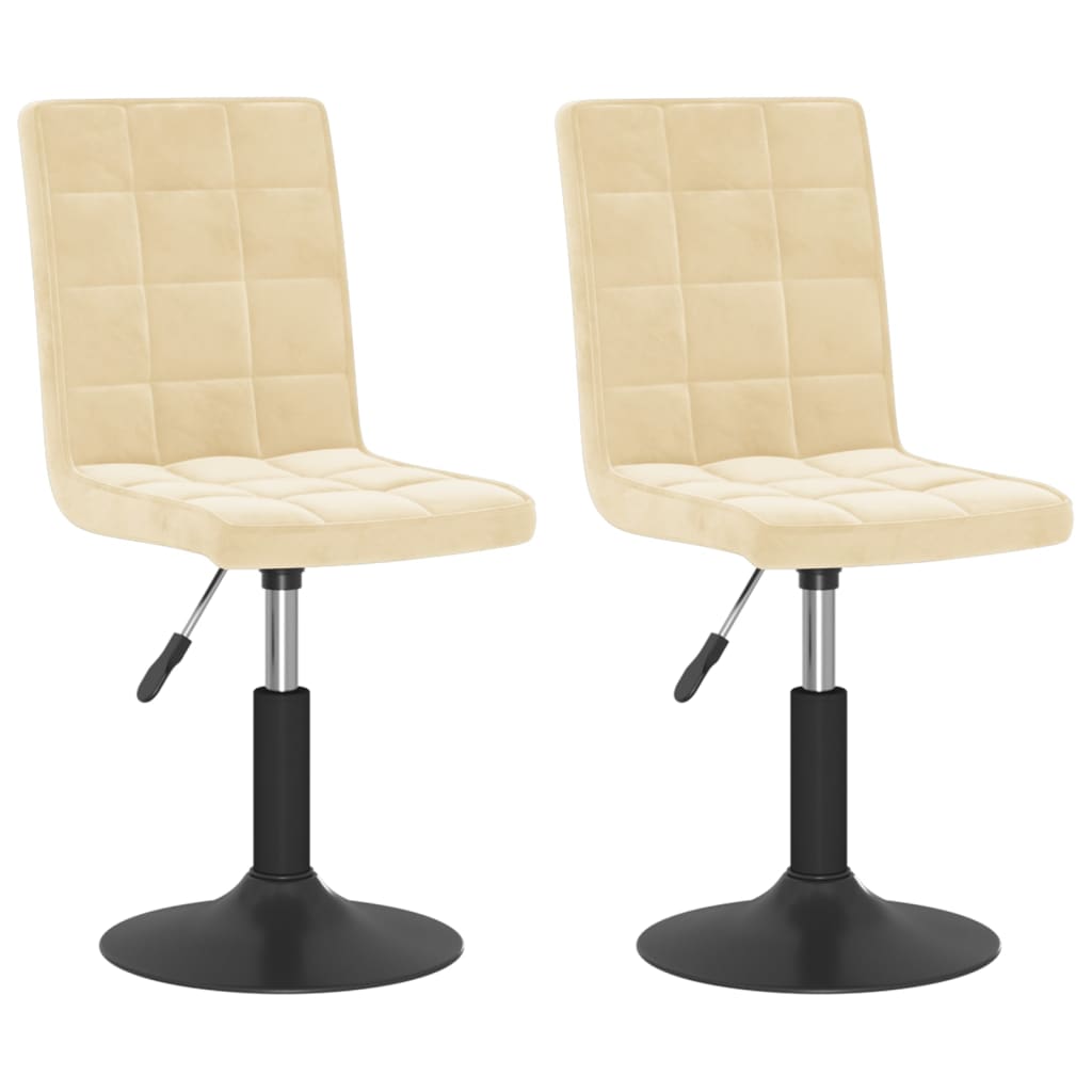Eetkamerstoelen draaibaar 2 st fluweel crèmekleurig is nu te koop bij PeponiXL, paradijselijk wonen!