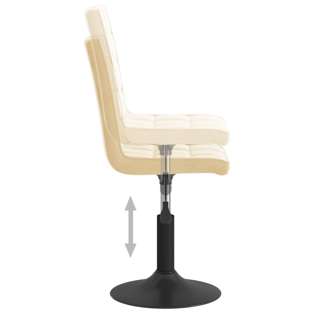 Eetkamerstoelen draaibaar 2 st fluweel crèmekleurig is nu te koop bij PeponiXL, paradijselijk wonen!
